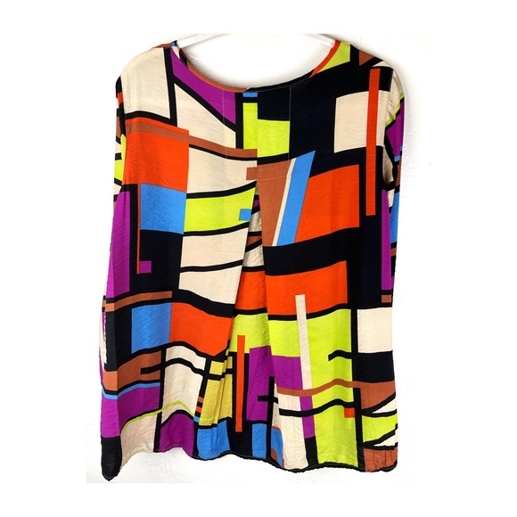 Ali Miles Size S Top Multicolor Block Color 90s Roll Up. - Picture 2 of 5